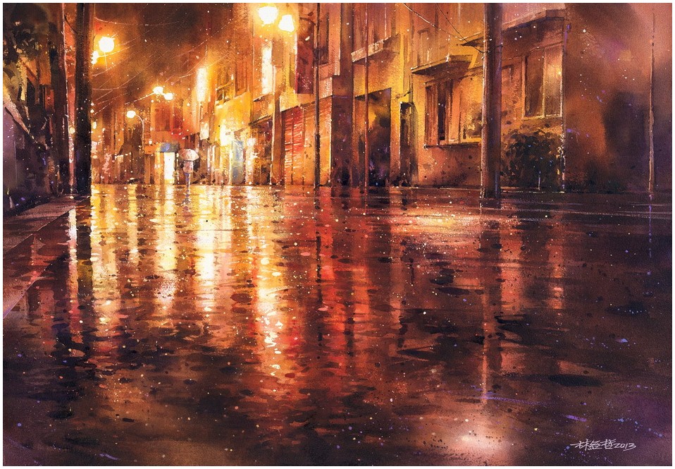 Улица под дождем