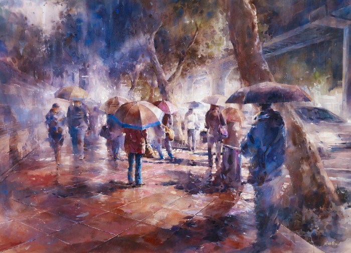 Люди с зонтами