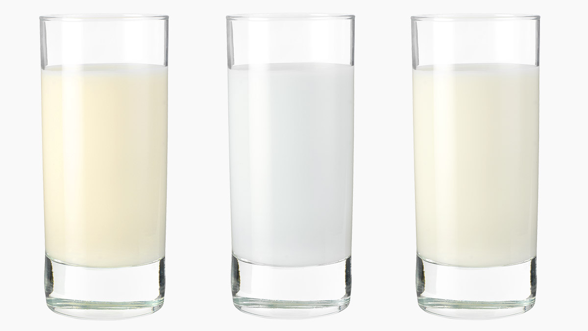 Три типа молока